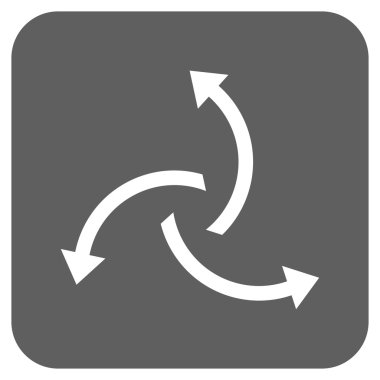 Santrifüj oklar düz kare vektör simgesi