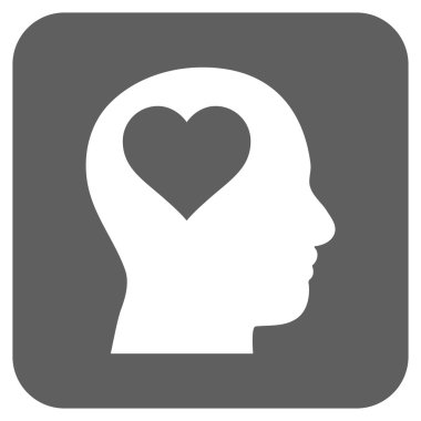 Sevgili baş düz kare vektör simgesi