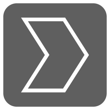 Ok ucu değil düz vektör simgesi kare