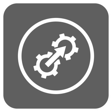 Dişli Tümleştirme düz kare vektör simgesi