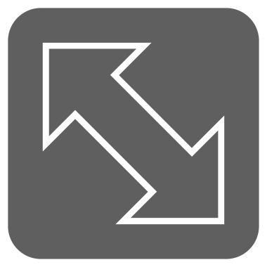 Exchange çapraz düz kare vektör simgesi