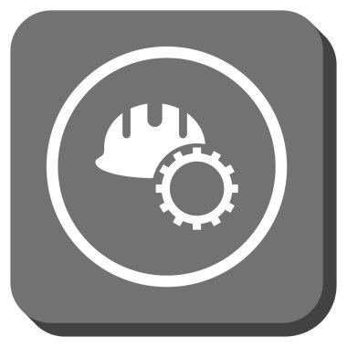 Geliştirme Hardhat yuvarlak kare vektör simgesi
