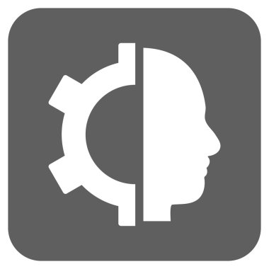 Cyborg vites düz kare vektör simgesi