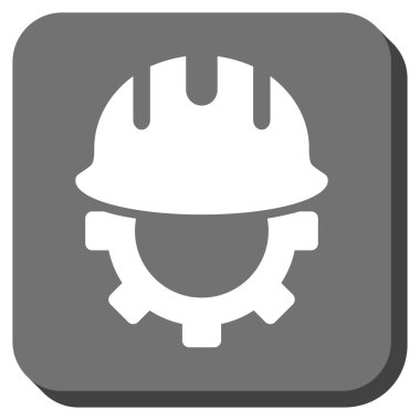 Geliştirme Hardhat yuvarlak kare vektör simgesi