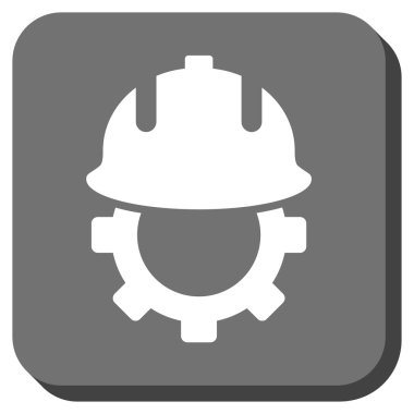 Geliştirme kask yuvarlak kare vektör simgesi