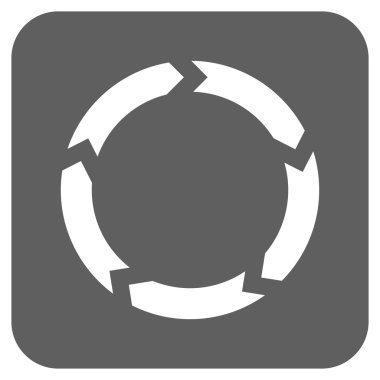 Dolaşım düz kare vektör simgesi