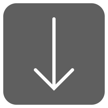 Düz aşağı ok vektör simgesi kare