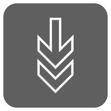 Düz aşağı yön vektör simgesi kare