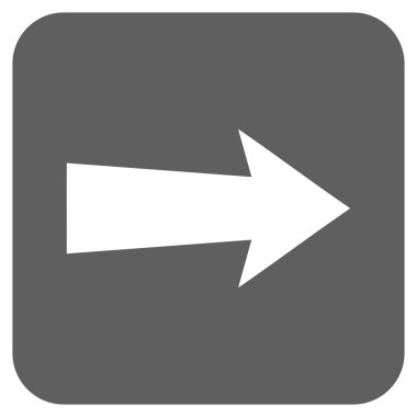 Ok sağ düz vektör simgesi kare