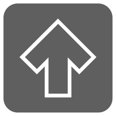 Düz yukarı ok vektör simgesi kare