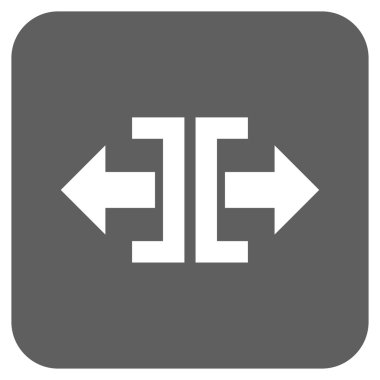 Yatay yöndeki düz kare vektör simge bölmek