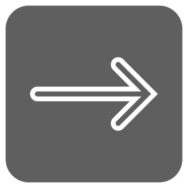 Ok sağ düz vektör simgesi kare