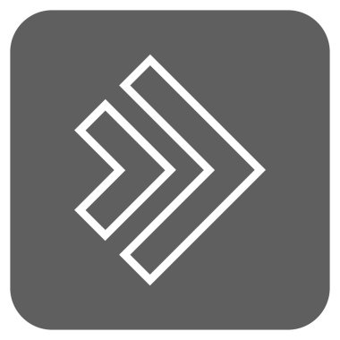 Şu yönde düz vektör simgesi kare