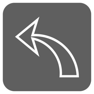 Düz kare vektör simgesi geri al