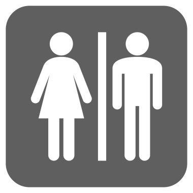 WC kişi düz kare vektör simgesi