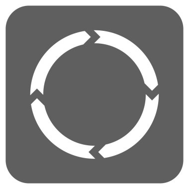 Döndürme düz kare vektör simgesi