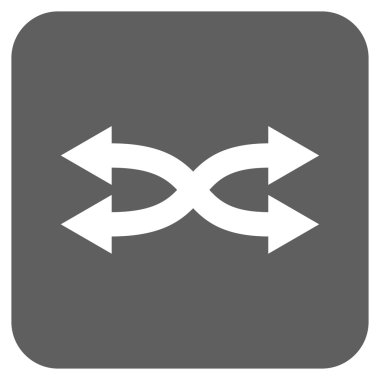 Shuffle okları yatay düz kare vektör simgesi