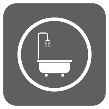 Duş banyo düz kare vektör simgesi