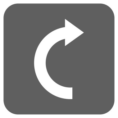 Sağa döndür düz kare vektör simgesi