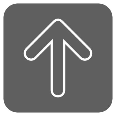 Düz yukarı yönlü ok vektör simgesi kare