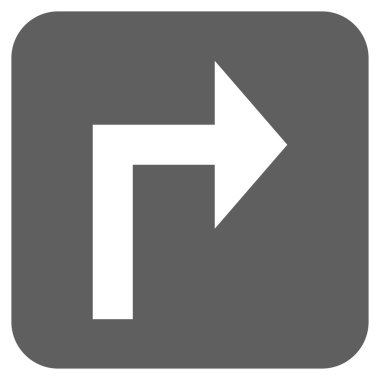 Vektör simge düz kare sağa dönün