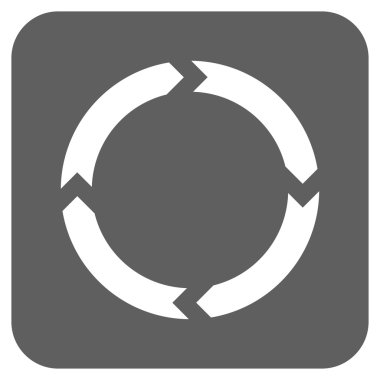 Döndürme düz kare vektör simgesi