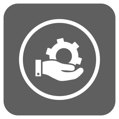 Hizmet düz kare vektör simgesi