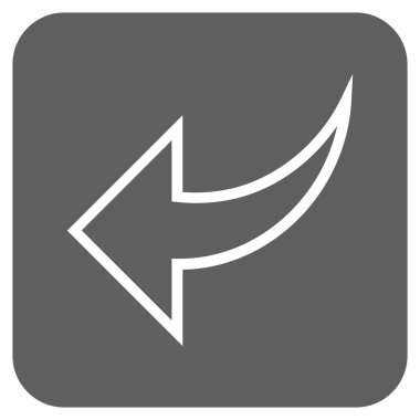 Düz kare vektör simgesi geri al