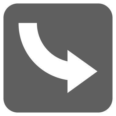 Sağa döndür düz kare vektör simgesi