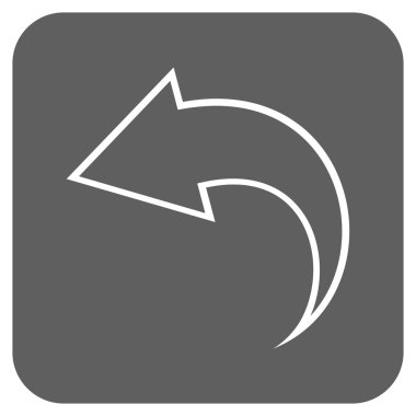 Düz kare vektör simgesi geri al