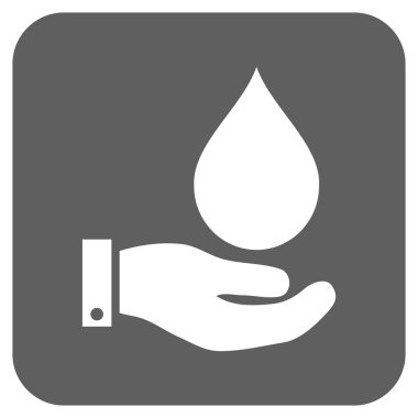 Vektör simge su hizmet düz kare