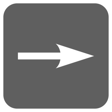 Keskin ok sağ düz vektör simgesi kare