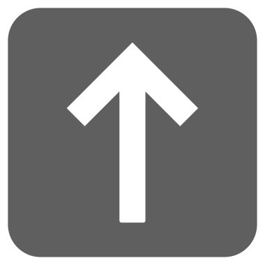 Yukarı ok düz kare vektör simgesi