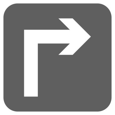 Vektör simge düz kare sağa dönün