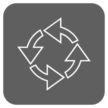 Döndürme düz kare vektör simgesi