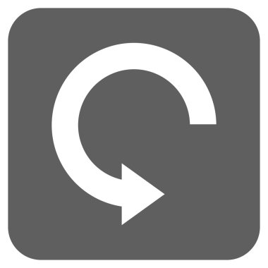 Sağa döndür düz kare vektör simgesi