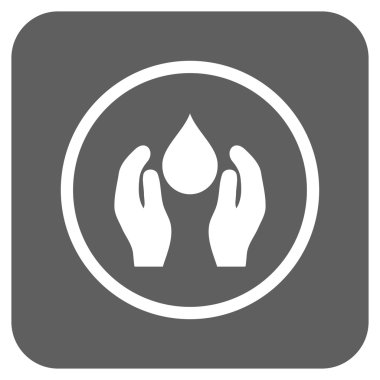 Su bakımı düz kare vektör simgesi