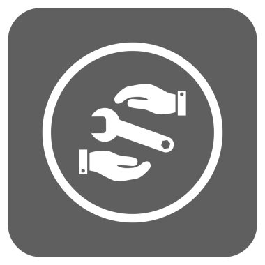 Hizmet düz kare vektör simgesi