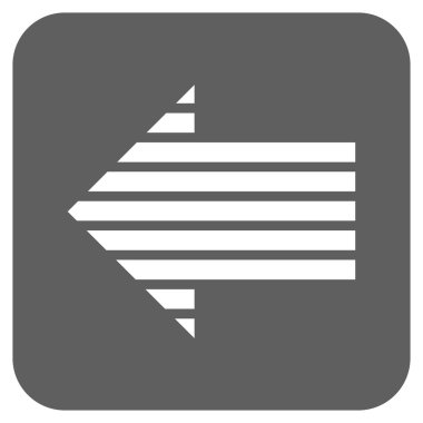 Düz sol şerit ok vektör simgesi kare