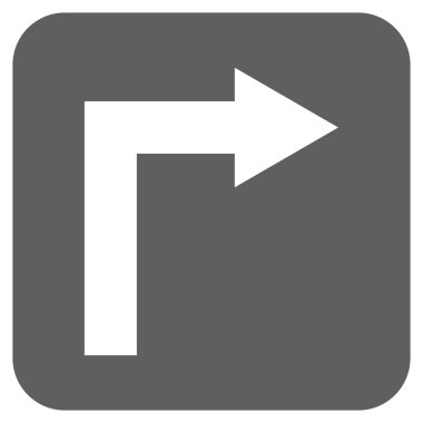 Vektör simge düz kare sağa dönün