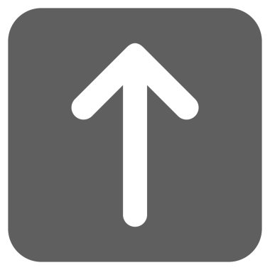 Düz yukarı ok vektör simgesi kare