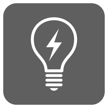 Elektrikli ampul düz kare vektör simgesi