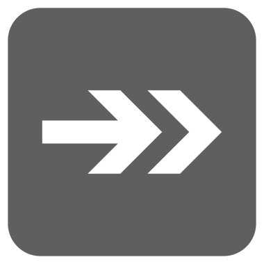 Ok sağ düz vektör simgesi kare