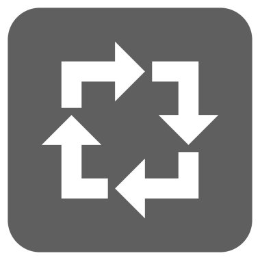 Geri dönüşüm düz kare vektör simgesi