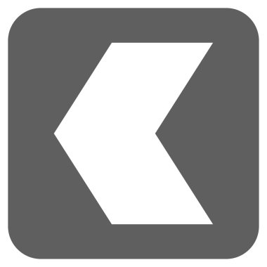 Düz sol yön vektör simgesi kare