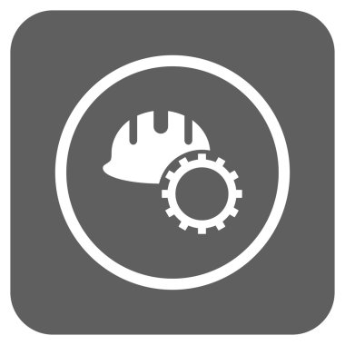 Geliştirme işçisi düz kare vektör simgesi