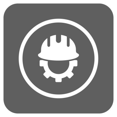 Geliştirme işçisi düz kare vektör simgesi