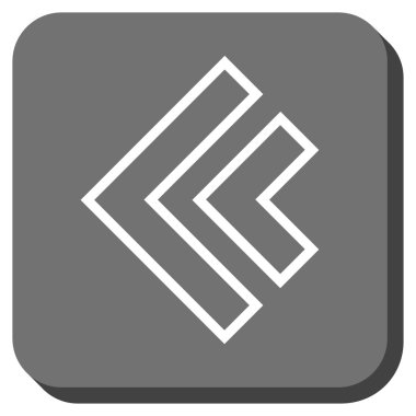 Yön sol yuvarlak kare vektör simgesi