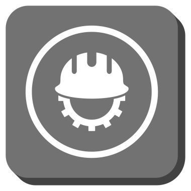 Geliştirme Hardhat yuvarlak kare vektör simgesi