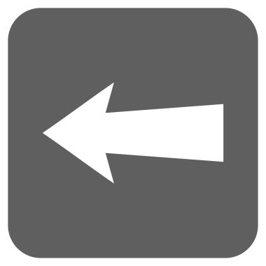 Düz sol ok vektör simgesi kare